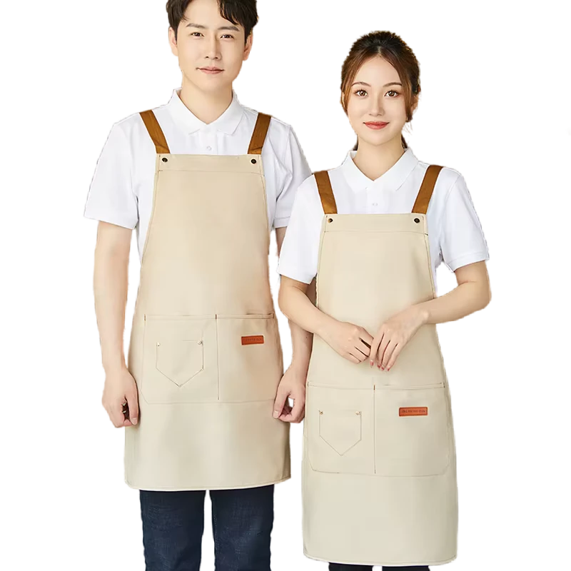 Women-Cleaning-Apron-Restaurant-Waiter-Uniform-Waterproof-Apron-With-Pockets-for-Men-Custom-Kitchen-Apron