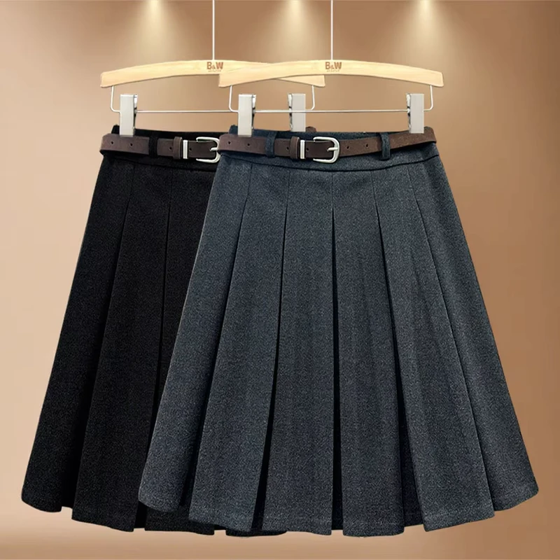 Women-High-Waisted-Pleated-Skirt-Plain-A-line-Tennis-Skirt-School-Uniform-Skirts-with-Shorts-for-Girls