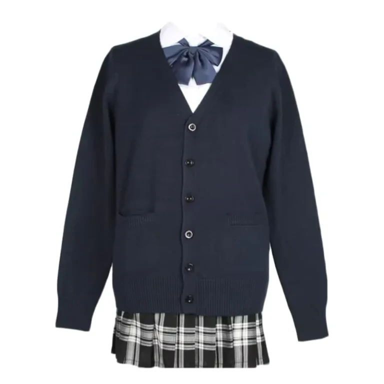Womens-Cardigan-School-Uniform-Sweater-V-Neck-Button-Down-Knit-Cardigans-Coat-With-Pockets
