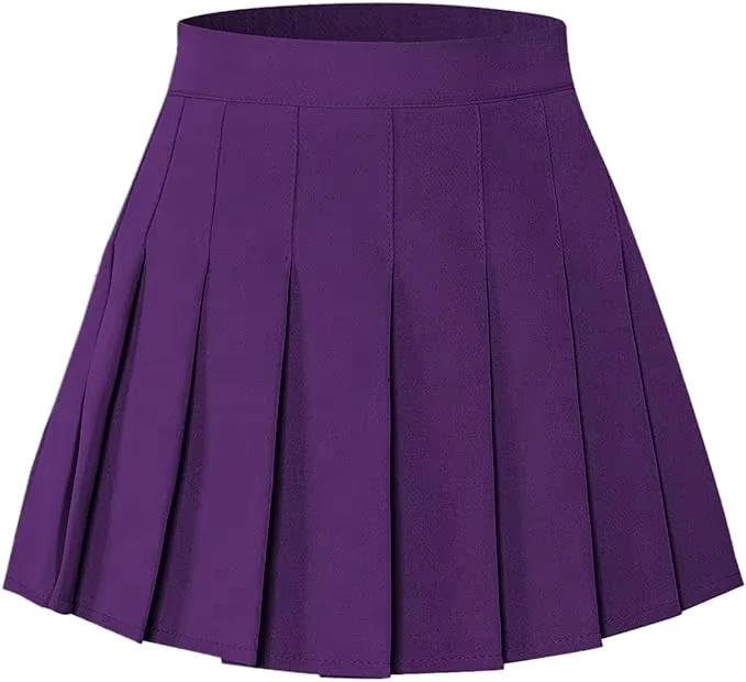 Womens-Mini-Skater-Flared-Skirt-Printed-and-Solid-Tennis-Skirt