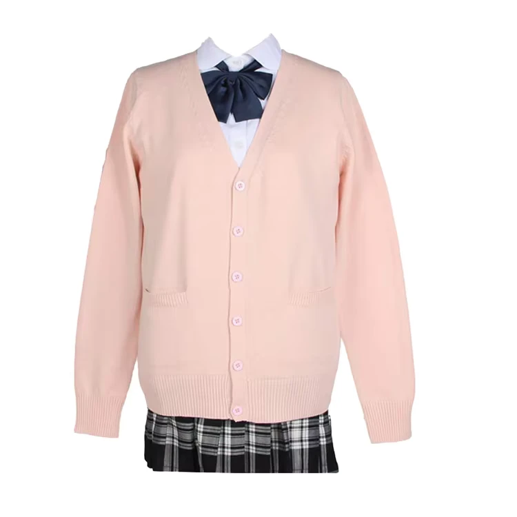 Womens-School-Long-Sleeve-Smooth-Comfortable-Fitness-V-Neck-Knitted-Cardigan-Sweater
