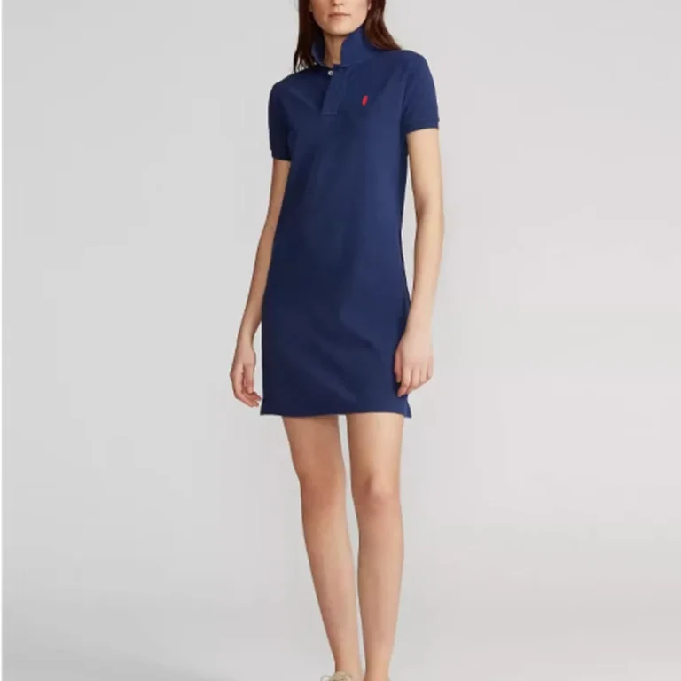 Womens-Solid-Cotton-Breathable-Short-sleeve-Casual-Lapel-Slim-fit-Mini-Skirt-Polo-Dress-Spring-SummerRL-5013