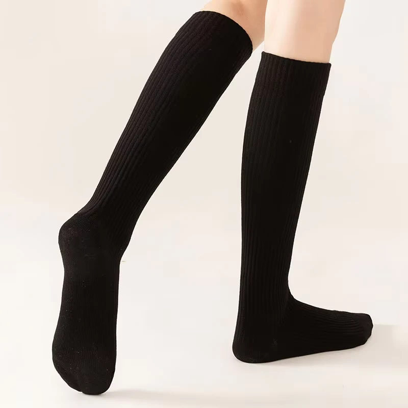 Womens-White-Black-Crew-Ankle-Socks-Winter-Breathable-Anti-Bacterial-Cotton-Knee-High-School-Uniform-Anti-Slip-for-Daily-Use