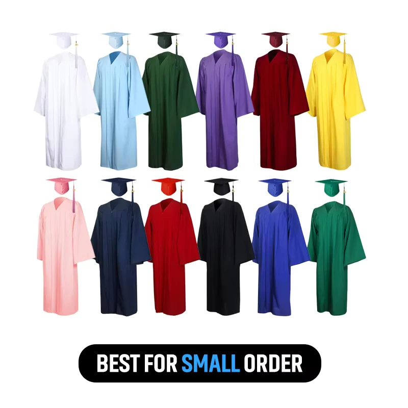 Woven-Matte-College-University-Graduation-Gowns-and-Caps-School-Uniform
