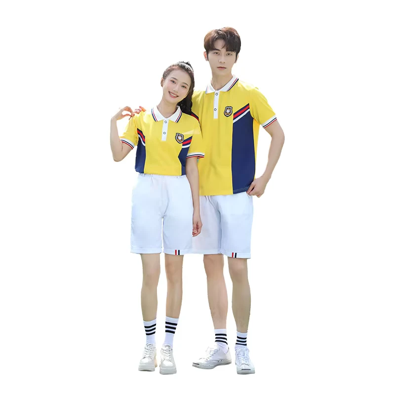 Yellow-Spring-Autumn-Middle-High-School-Uniforms-Class-Sports-Games-Set-Uniform