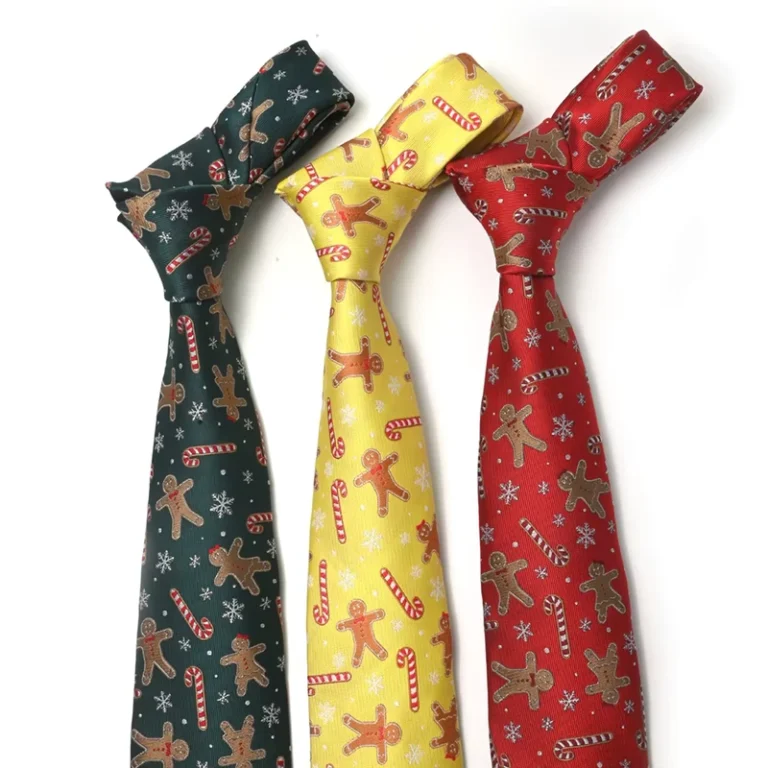 Yili-Christmas-New-Mens-Holiday-Tie-Gingerbread-Man-Cane-Sugar-Snowflake-Polyester-Tie-Business-Leisure-Festival-Dressing