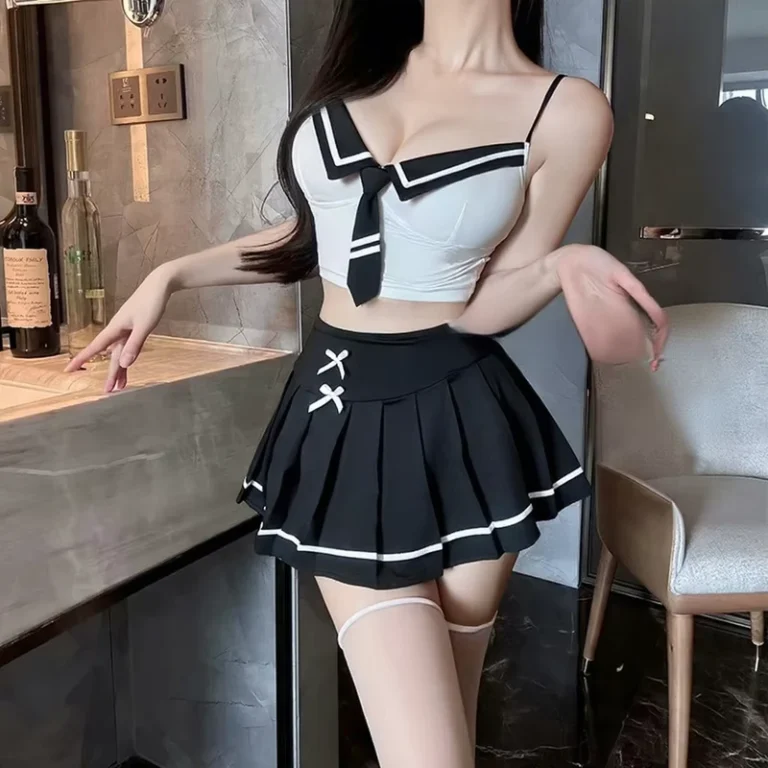 Yiyue-Original-Sensual-Lingerie-Cosplay-Sailor-School-Uniform-Hand-Restrained-Dress-Pleated-Skirt-Womens-Sexy-Seduction-Set
