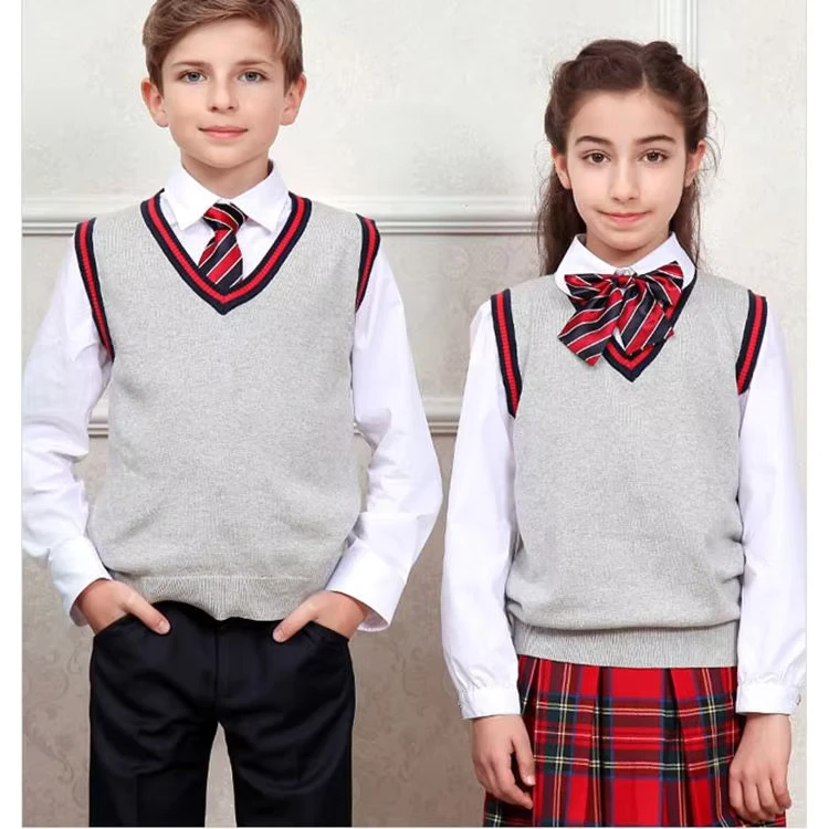 ZHUNA-Custom-OEM-ODM-100-Cotton-Preppy-Chic-V-Neck-School-Uniform-Knitwear-Women-Pullover-Vest-Sweater