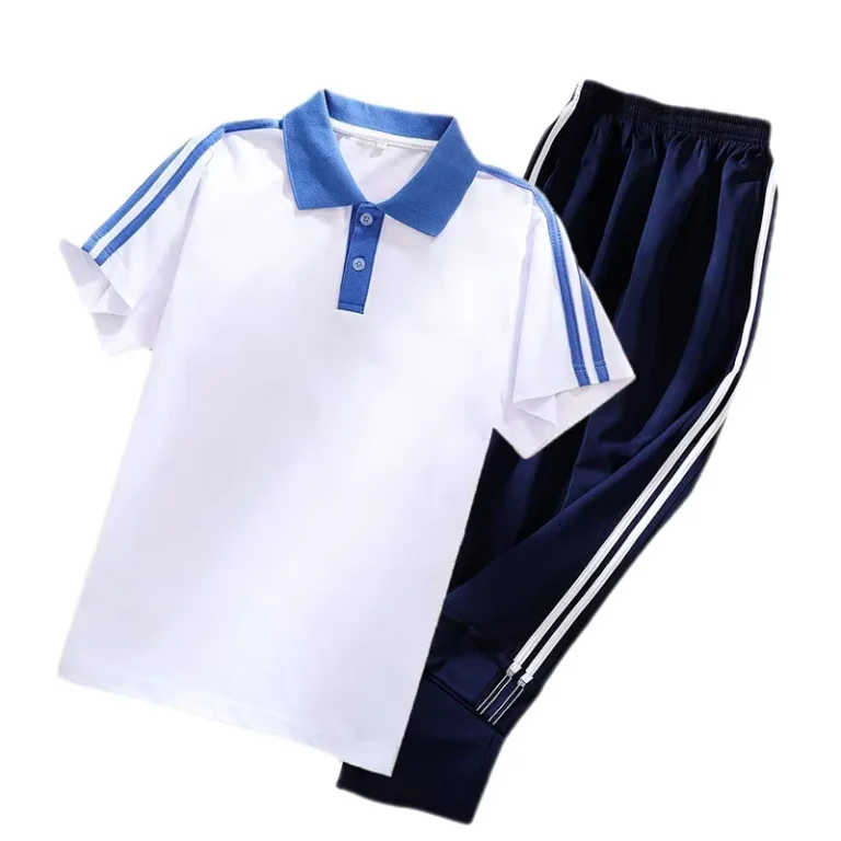 Zhengxing-OEM-School-Uniforms-Sets-Summer-Tracksuits-T-Shirt-Pants-Custom-Primary-Secondary-High-School-Team-Badge